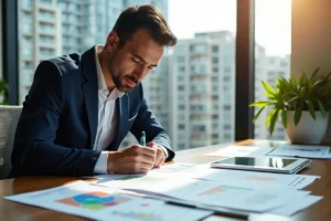 investor reviewing property opportunities before making a real estate investment